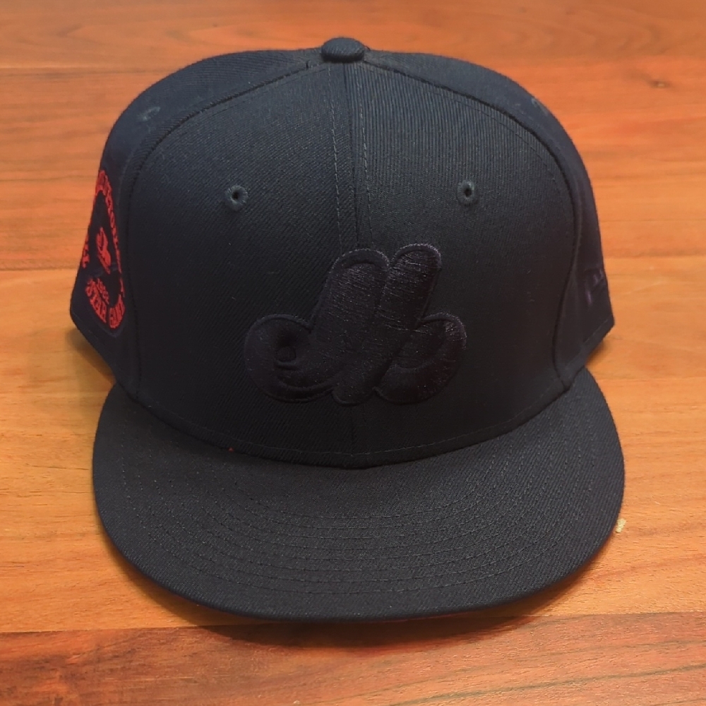 Montreal Expos Navy Fitted Hat With 1982 All Star Sidepatch